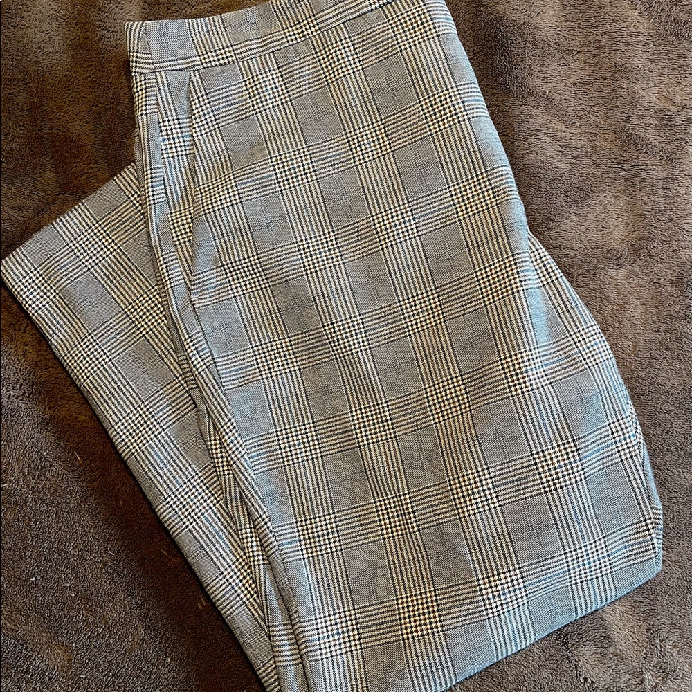 Zara Basic Plaid Trouser Pants